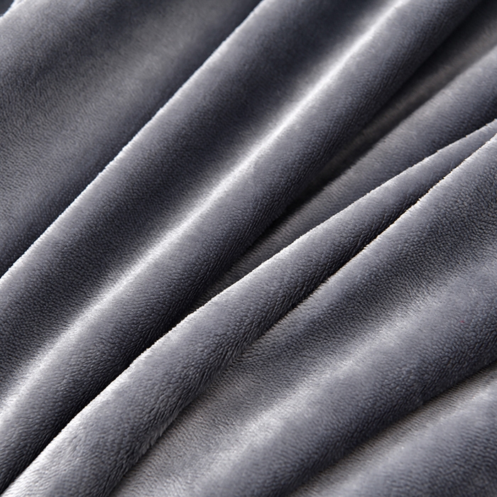 91家纺网 家纺一手货源 找家纺 畅畅家纺 2024新款高克重加厚保暖冬季牛奶绒纯色床盖款四件套 灰色