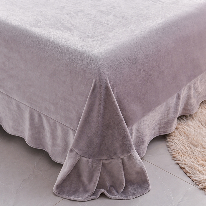 91家纺网 家纺一手货源 找家纺 畅畅家纺 2024新款高克重8斤加厚牛奶绒6D雕花绒印花水晶绒金貂绒法莱绒四件套 千鸟格-灰色