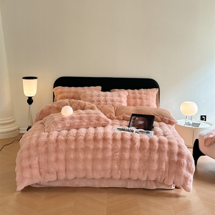 91家纺网 家纺一手货源 找家纺 （总）梦柏家纺 2023新款大兔绒四件套