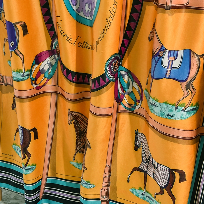 91家纺网 家纺一手货源 找家纺 爵仕家纺 2023新款羊羔绒毯宫廷风骏马系列 十骏马黄