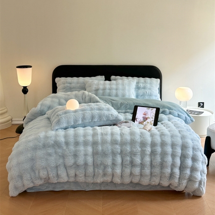 91家纺网 家纺一手货源 找家纺 （总）梦柏家纺 2023新款大兔绒四件套