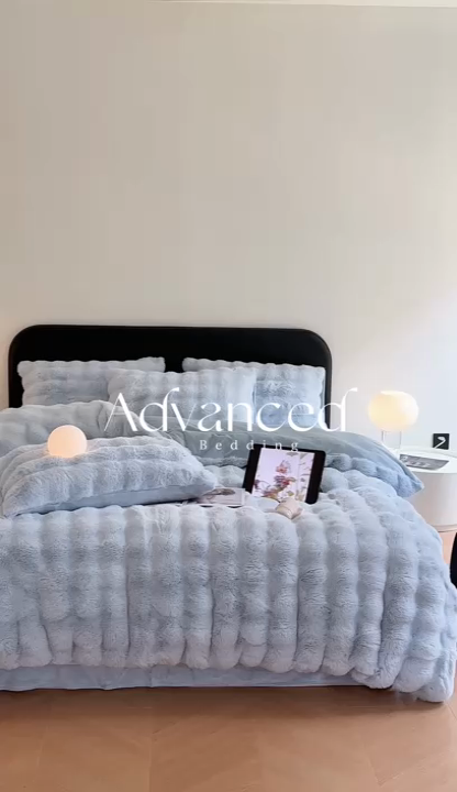 91家纺网 家纺一手货源 找家纺 （总）梦柏家纺 2023新款大兔绒四件套