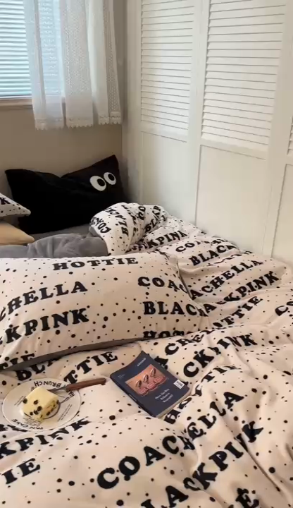 91家纺网 家纺一手货源 找家纺 时年家纺 2023新款牛奶绒印花系列套件 简约风格 甜酷-米