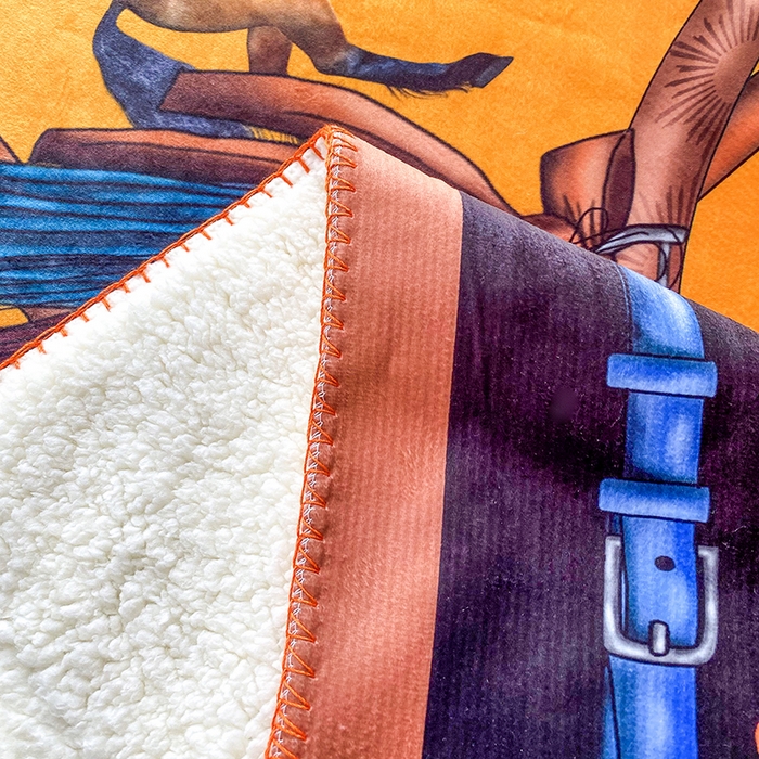 91家纺网 家纺一手货源 找家纺 爵仕家纺 2023新款羊羔绒毯宫廷风骏马系列 丝绸之路