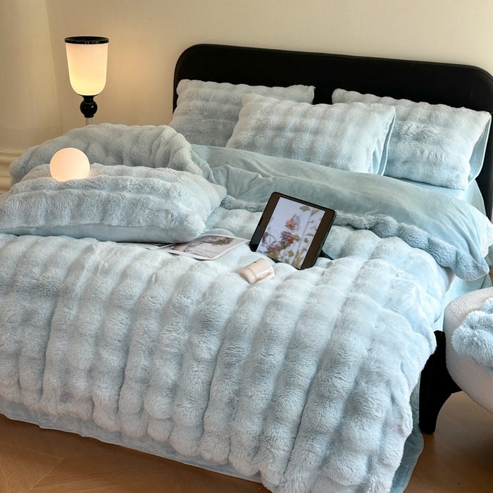 91家纺网 家纺一手货源 找家纺 （总）梦柏家纺 2023新款大兔绒四件套