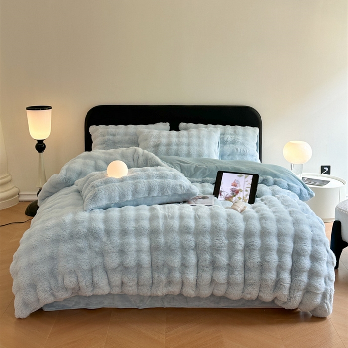 91家纺网 家纺一手货源 找家纺 （总）梦柏家纺 2023新款大兔绒四件套