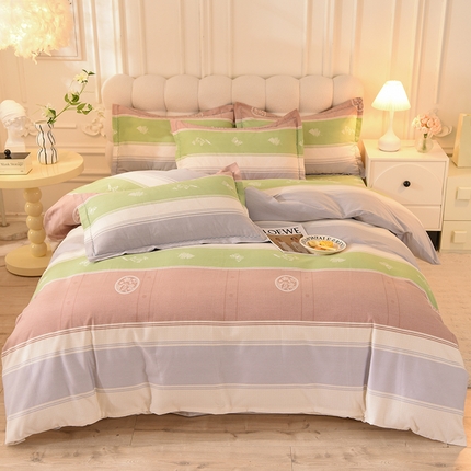 91家纺网 家纺一手货源 找家纺 巧玲珑 2023新款高支高密A版生态四件套 玛蒂尔