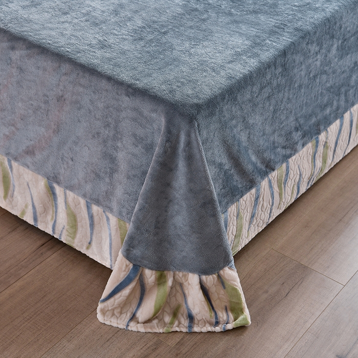 91家纺网 家纺一手货源 找家纺 畅畅家纺 2024新款高克重8斤加厚牛奶绒6D雕花绒印花水晶绒金貂绒法莱绒四件套 川流不息-兰