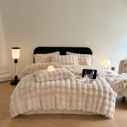 91家纺网 家纺一手货源 找家纺 （总）梦柏家纺 2023新款大兔绒四件套