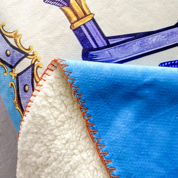 91家纺网 家纺一手货源 找家纺 爵仕家纺 2023新款羊羔绒毯宫廷风骏马系列 H马