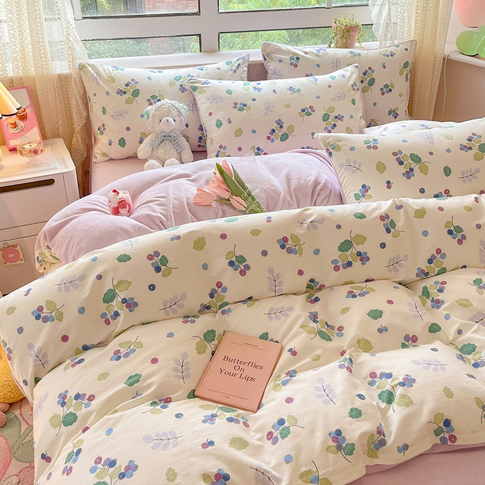 91家纺网 家纺一手货源 找家纺 麦伦家居 2023新款秋冬多功能床品全棉加牛奶绒单被套 北野花雾