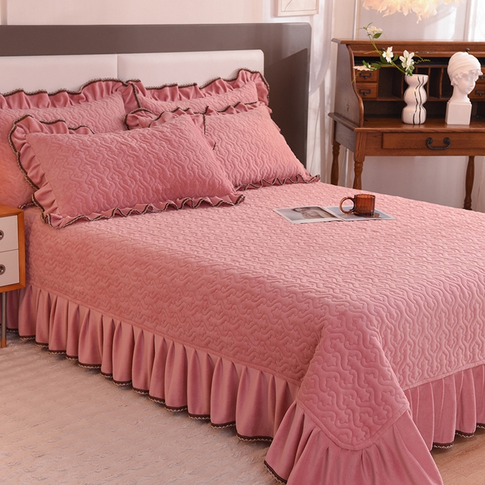 91家纺网 家纺一手货源 找家纺 （总）美达家纺 2025新款牛奶绒纯色床盖