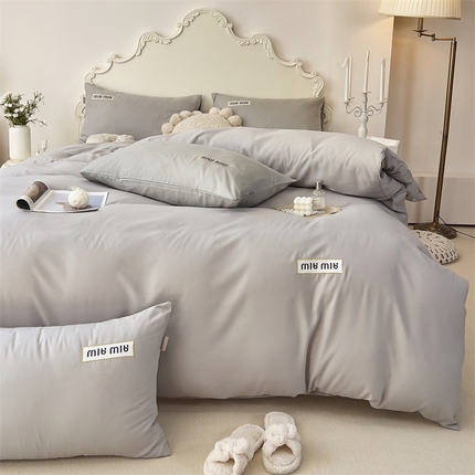 91家纺网 家纺一手货源 找家纺 （总）花伞家居 2023新款轻奢简约刺绣加厚磨毛四件套