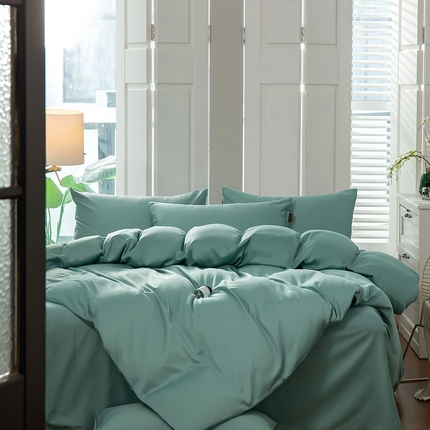 91家纺网 家纺一手货源 找家纺 （总）莱阁亿 2023新款60支长绒棉纯色四件套