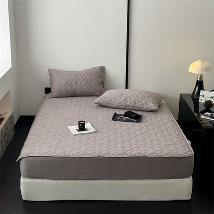 三味舒屋 2024新款全棉夹棉床笠 星愿 星愿褐灰