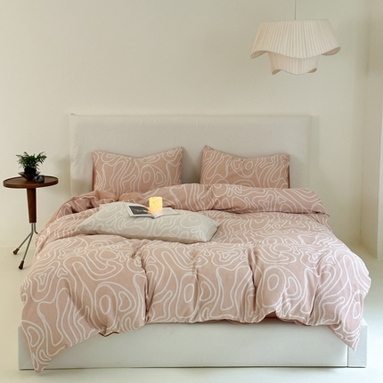 91家纺网 家纺一手货源 找家纺 （总）例外Home 2023新款全棉色织提花四件套-云梦