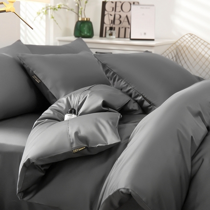 莱阁亿 2023新款60支长绒棉纯色四件套 灰色