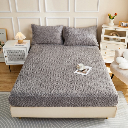 91家纺网 家纺一手货源 找家纺 （总）吾诺家居 2023新款230克立体提花塔芙绒床笠