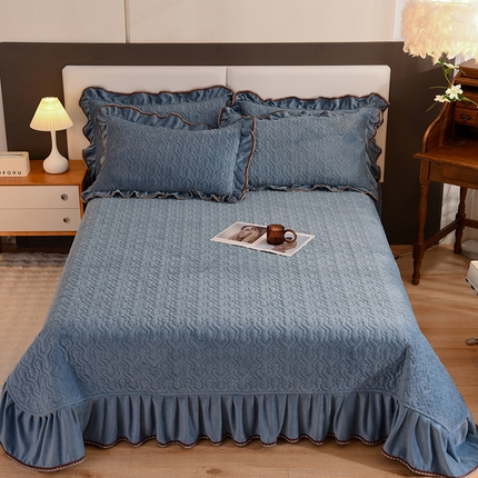 91家纺网 家纺一手货源 找家纺 （总）美达家纺 2025新款牛奶绒纯色床盖