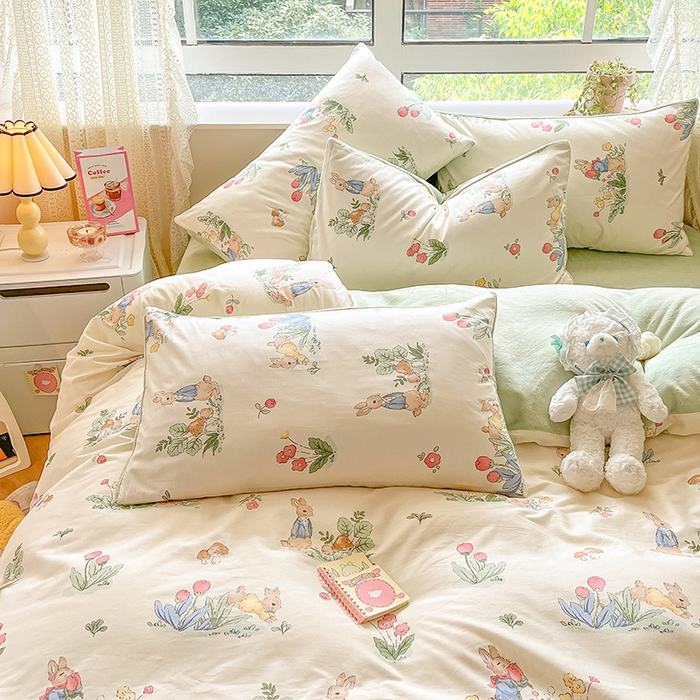 91家纺网 家纺一手货源 找家纺 麦伦家居 2023新款秋冬多功能床品全棉加牛奶绒单被套 蘑菇屋