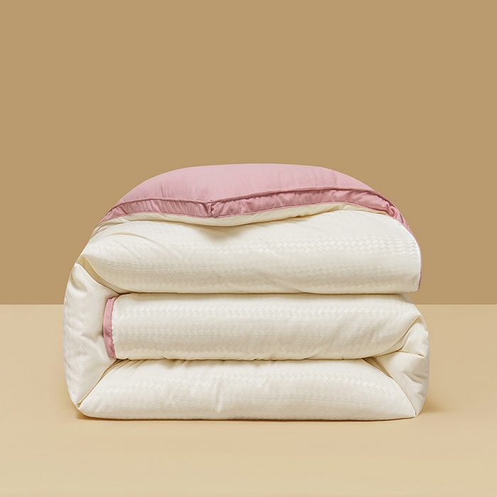 91家纺网 家纺一手货源 找家纺 荔禾家居 2023新款千鸟格提花大豆被冬被被子被芯 千鸟格-豆沙色