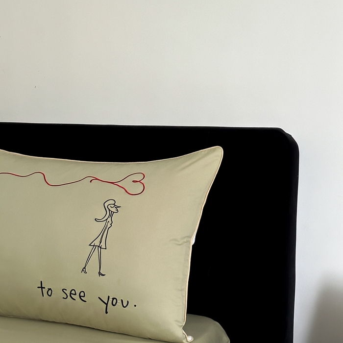 91家纺网 家纺一手货源 找家纺 时年 2023新款100支双股澳棉刺绣款四件套 遇见-绿