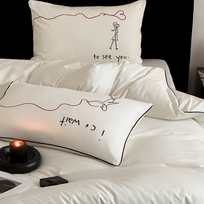 91家纺网 家纺一手货源 找家纺 （总）时年 2023新款100支双股澳棉刺绣款四件套