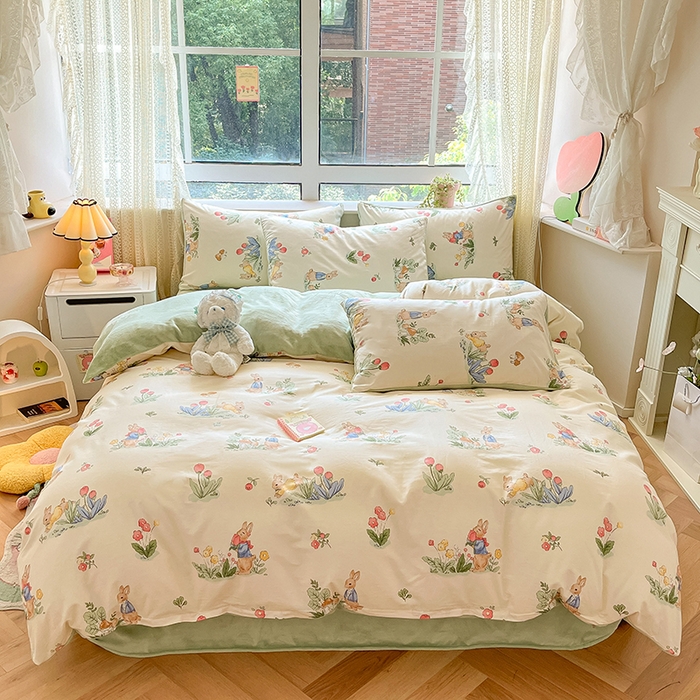 91家纺网 家纺一手货源 找家纺 麦伦家居 2023新款秋冬多功能床品全棉加牛奶绒单被套 蘑菇屋