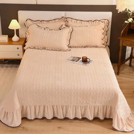 91家纺网 家纺一手货源 找家纺 （总）美达家纺 2025新款牛奶绒纯色床盖