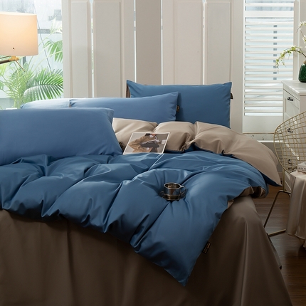 91家纺网 家纺一手货源 找家纺 （总）莱阁亿 2023新款60支长绒棉纯色双面四件套