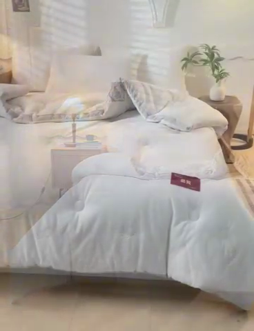 91家纺网 家纺一手货源 找家纺 荔禾家居 2023新款A类无印贴标款大豆冬被被子被芯 象牙白