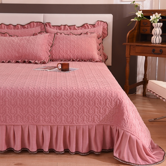 91家纺网 家纺一手货源 找家纺 （总）美达家纺 2025新款牛奶绒纯色床盖