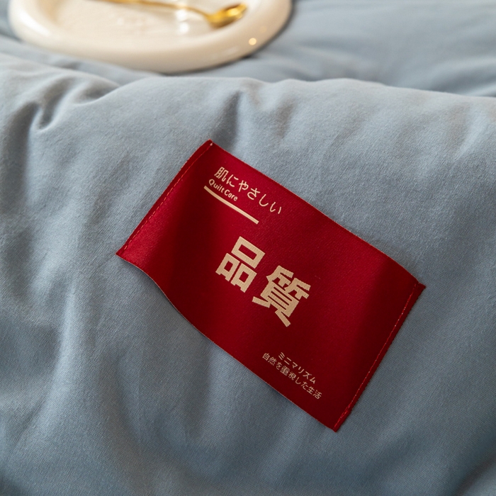 91家纺网 家纺一手货源 找家纺 荔禾家居 2023新款A类无印贴标款大豆冬被被子被芯 云水蓝