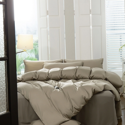 91家纺网 家纺一手货源 找家纺 （总）莱阁亿 2023新款60支长绒棉纯色四件套