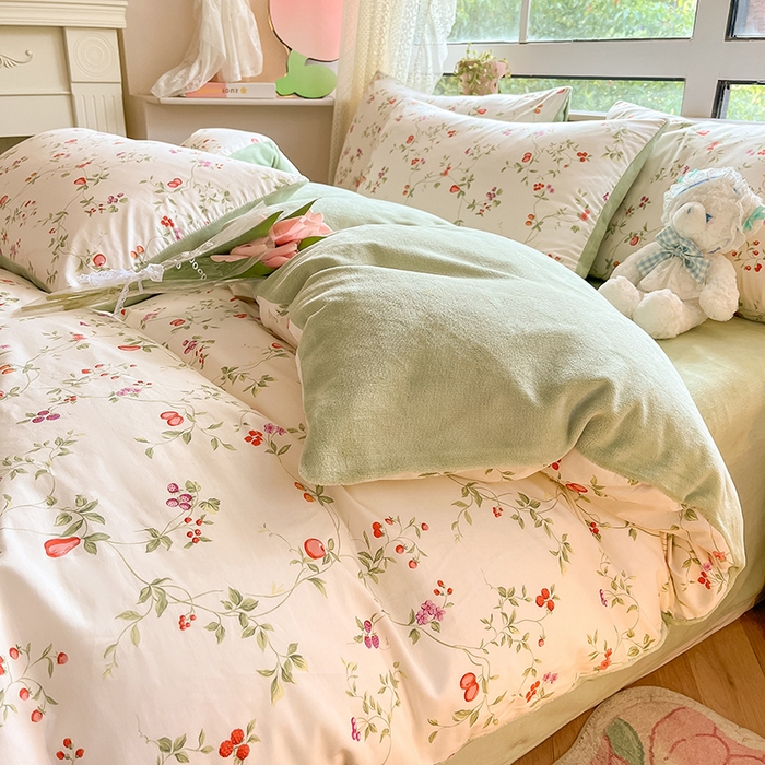 91家纺网 家纺一手货源 找家纺 麦伦家居 2023新款秋冬多功能床品全棉加牛奶绒单被套 浮梦