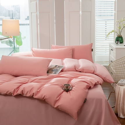 91家纺网 家纺一手货源 找家纺 （总）莱阁亿 2023新款60支长绒棉纯色双面四件套