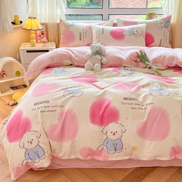 91家纺网 家纺一手货源 找家纺 麦伦家居 2023新款秋冬多功能床品全棉加牛奶绒单被套 萌系新宠