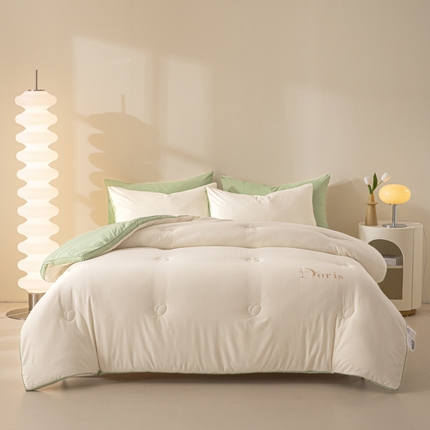 91家纺网 家纺一手货源 找家纺 （总）荔禾家居 2023新款千鸟格提花刺绣款大豆被冬被被子被芯