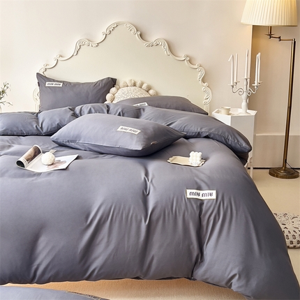 91家纺网 家纺一手货源 找家纺 （总）花伞家居 2023新款轻奢简约刺绣加厚磨毛四件套