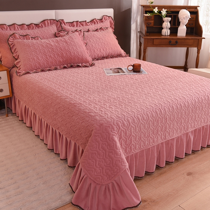 91家纺网 家纺一手货源 找家纺 （总）美达家纺 2025新款牛奶绒纯色床盖