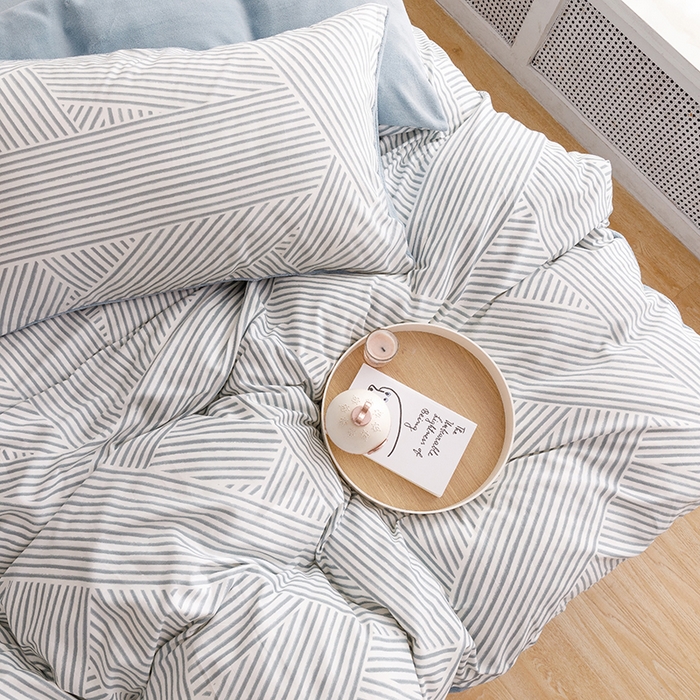 91家纺网 家纺一手货源 找家纺 麦伦家居 2023新款秋冬多功能床品全棉加牛奶绒单被套 律动灰绿-棉绒