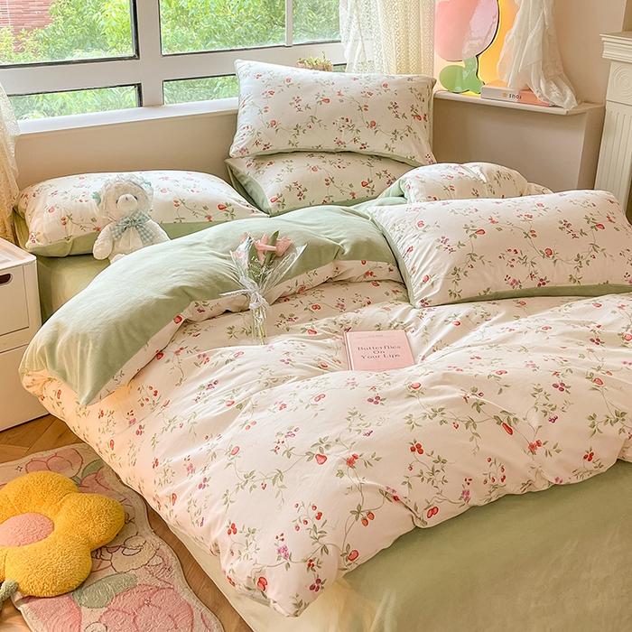 91家纺网 家纺一手货源 找家纺 麦伦家居 2023新款秋冬多功能床品全棉加牛奶绒单被套 浮梦