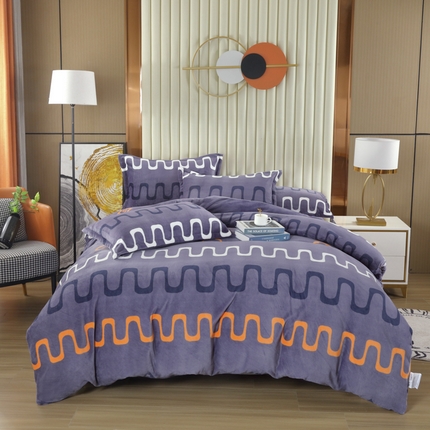 91家纺网 家纺一手货源 找家纺 （总）好欣怡 2024新款印花牛奶绒四件套