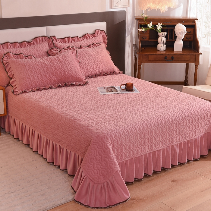 91家纺网 家纺一手货源 找家纺 （总）美达家纺 2025新款牛奶绒纯色床盖