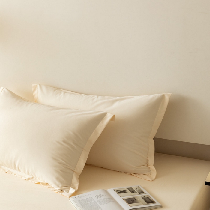 91家纺网 家纺一手货源 找家纺 怡家居 2023新款全棉100支磨毛纯色单品枕套 奶昔白