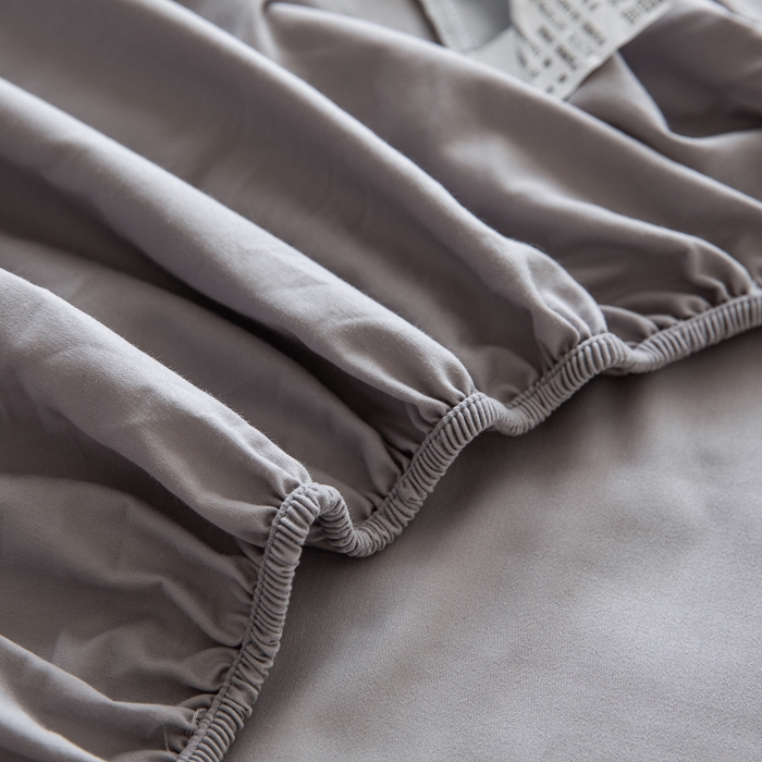 91家纺网 家纺一手货源 找家纺 怡家居 2023新款全棉100支磨毛纯色单品床笠 雅士灰