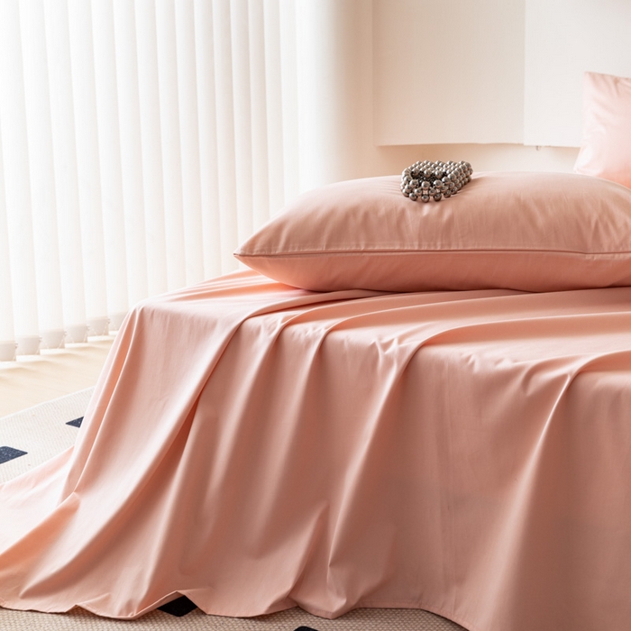 91家纺网 家纺一手货源 找家纺 怡家居 2023新款全棉100支磨毛纯色单品床单 茱萸粉