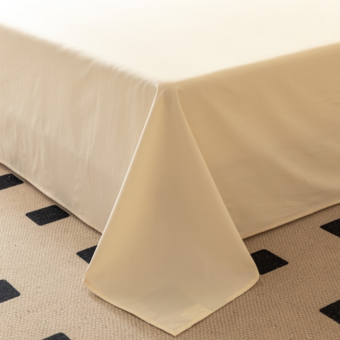 91家纺网 家纺一手货源 找家纺 怡家居 2023新款全棉100支磨毛纯色单品床单 奶昔白