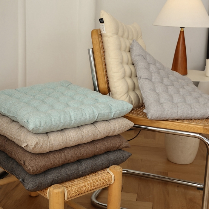 91家纺网 家纺一手货源 找家纺 （总）美茉家居 2023新款日式简约棉麻素色坐垫