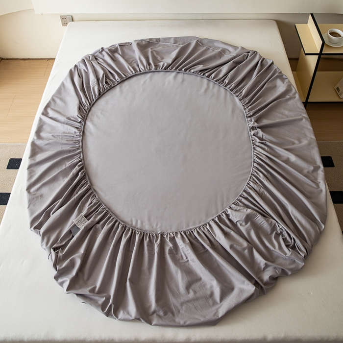 91家纺网 家纺一手货源 找家纺 怡家居 2023新款全棉100支磨毛纯色单品床笠 雅士灰